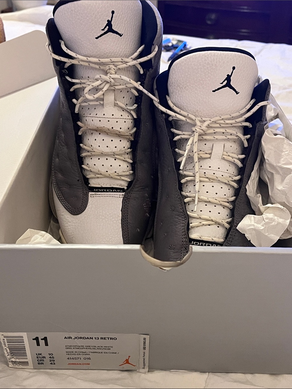 Jordan Men’s Sneakers in White and Gray